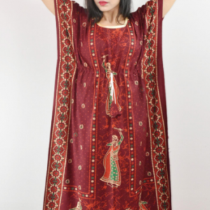 Maroon Gujri Kaftan Nighty