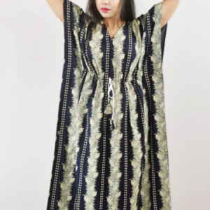 BDROX Pure Cotton Navy Blue Kaftan Nighty