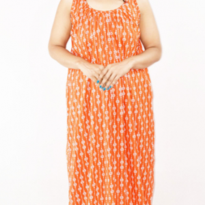 Orange cotton Maxi Nighty