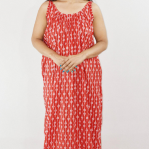 Red cotton Maxi Nighty