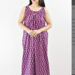 Purple cotton Maxi Nighty