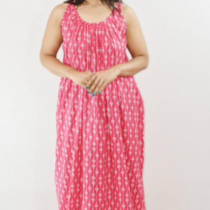 Pink cotton Maxi Nighty