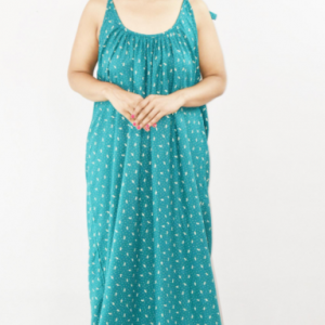 Bdrox Cotton Mint Green Ribbon Maxi Nighty