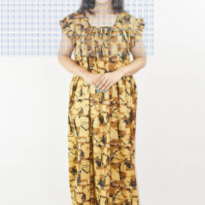 Bdrox Cotton Brown Maxi Nighty Square Neck Short Sleeves with pleats