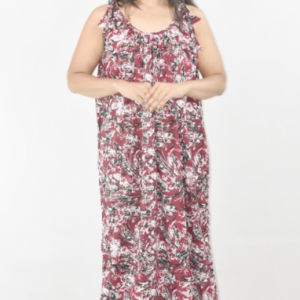 BDROX Maroon Ribbon Maxi Nighty