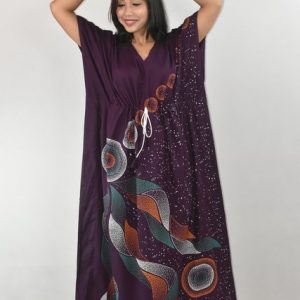 BDROX Purple Cotton kaftan Nighty