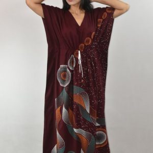 BDROX Maroon Cotton Kaftan Nighty