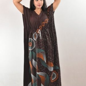 BDROX Dark Maroon Cotton Kaftan Nighty