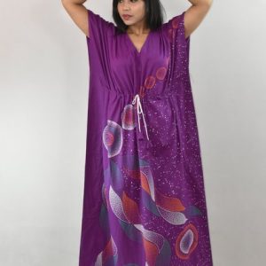 BDROX Light Purple Cotton Kaftan Nighty