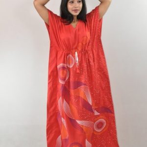 BDROX Red Cotton Kaftan Nighty
