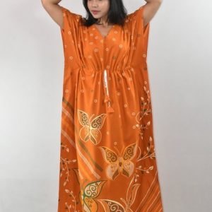 BDROX Yellow Cotton Kaftan Nighty