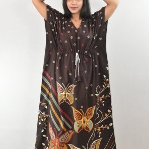 BDROX Brown Cotton Kaftan Nighty