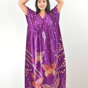 BDROX Light Purple Cotton Kaftan Nighty