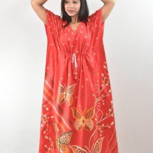 BDROX Red Cotton Kaftan Nighty