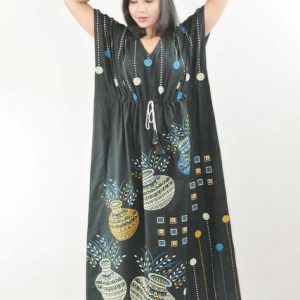 BDROX Green Cotton Kaftan Nighty