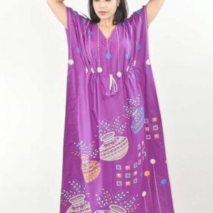BDROX Purple Cotton Kaftan Nighty