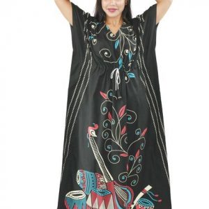 BDROX Daman Print Pure Cotton Green Kaftan