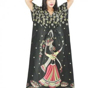 BDROX Daman Print Pure Cotton Green Kaftan