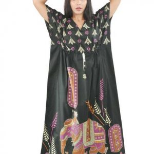 BDROX Pure Cotton Daman Print Green Kaftan