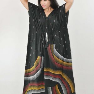 BDROX Pure Cotton Daman Print Green Kaftan
