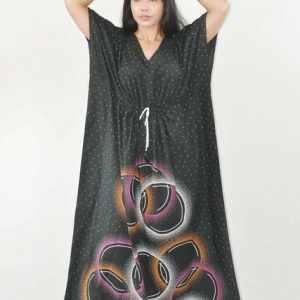 BDROX Pure Cotton Daman Print Green Kaftan