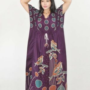 BDROX Pure Cotton Daman Print Dark Purple Kaftan