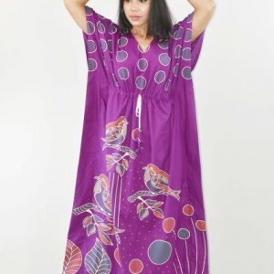 Purple Pure Cotton Daman Print Kaftan