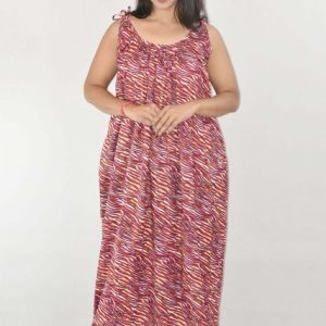 Maroon Ribbon Maxi Nighty