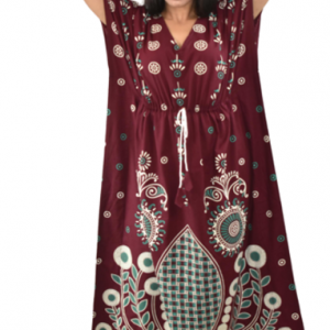 BDROX Damon Print Maroon Kaftan Nighty