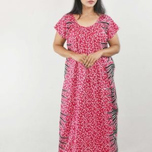 Pink Round Neck Maxi Nighty
