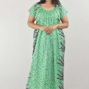 Green Round Neck Maxi Nighty