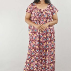 Maxi Nighty Square Neck Short Sleeves with Chord