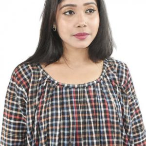 BDROX Red & Orange Winter Woolen Cotton Nighty Round neck