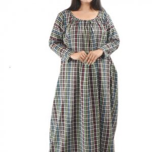 BDROX Green & Red Winter Woolen Cotton Nighty Round neck