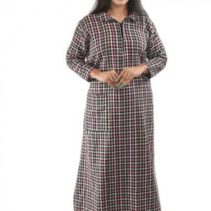 BDROX Pink Winter Wooolen Cotton Nighty with Chain