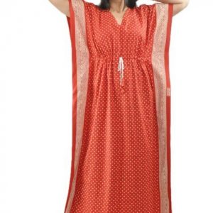 BDROX Pure Cotton Red Kaftan Nighty