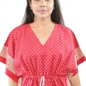 BDROX Pure Cotton Pink Kaftan Nighty