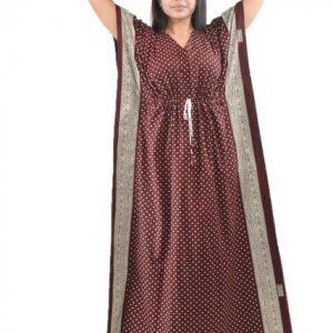 BDROX Pure Cotton Maroon Kaftan Nighty
