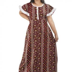 Maroon Round Neck Butterfly sleeves