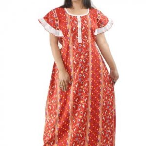 Red Round Neck Butterfly sleeves