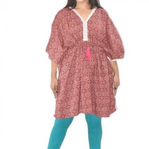 Maroon short kaftan