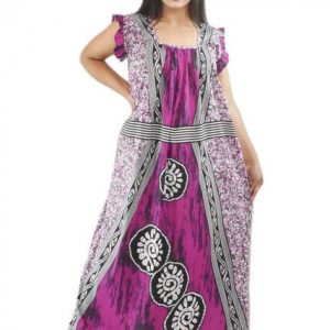 Purple square neck Pleated Sleeve