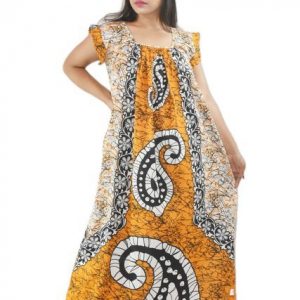 Yellow square neck Pleated Sleeve
