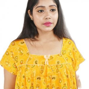 Yellow Square Neck Short Sleeve with chord