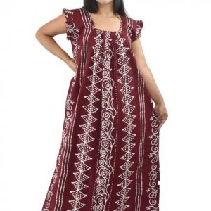 Maroon Square neck Pleated Sleeve