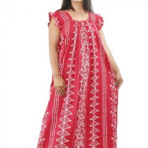 Pink Square neck Pleated Sleeve
