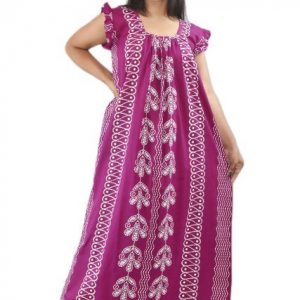 Purple Square neck Pleated Sleeve