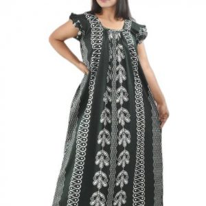 Green Square neck Pleated Sleeve