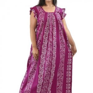 Purple Square neck Pleated Sleeve