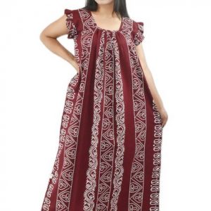 Maroon Square neck Pleated Sleeve